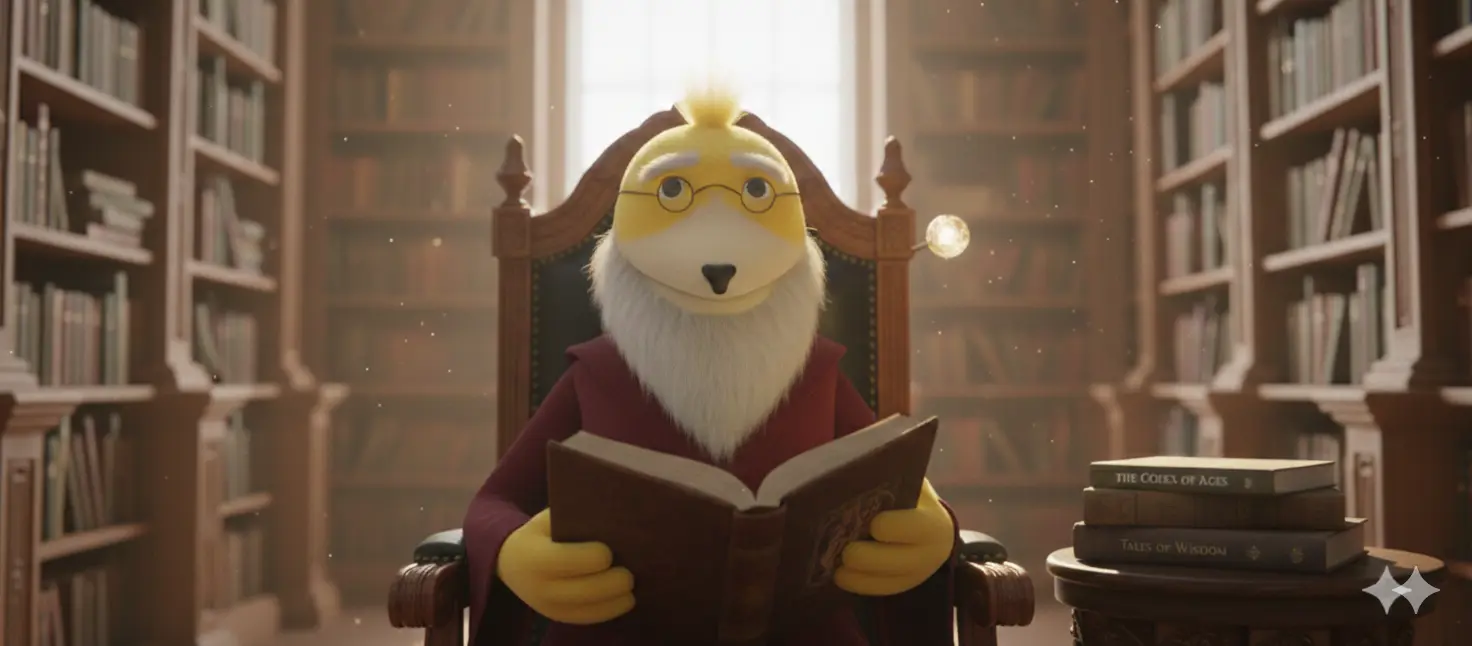 Flat_Eric in a library